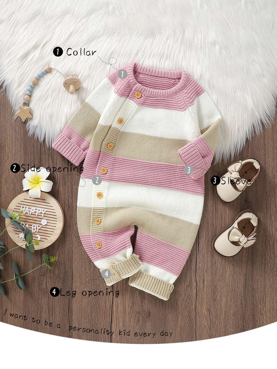 boy and girl baby single-breasted jumpsuit