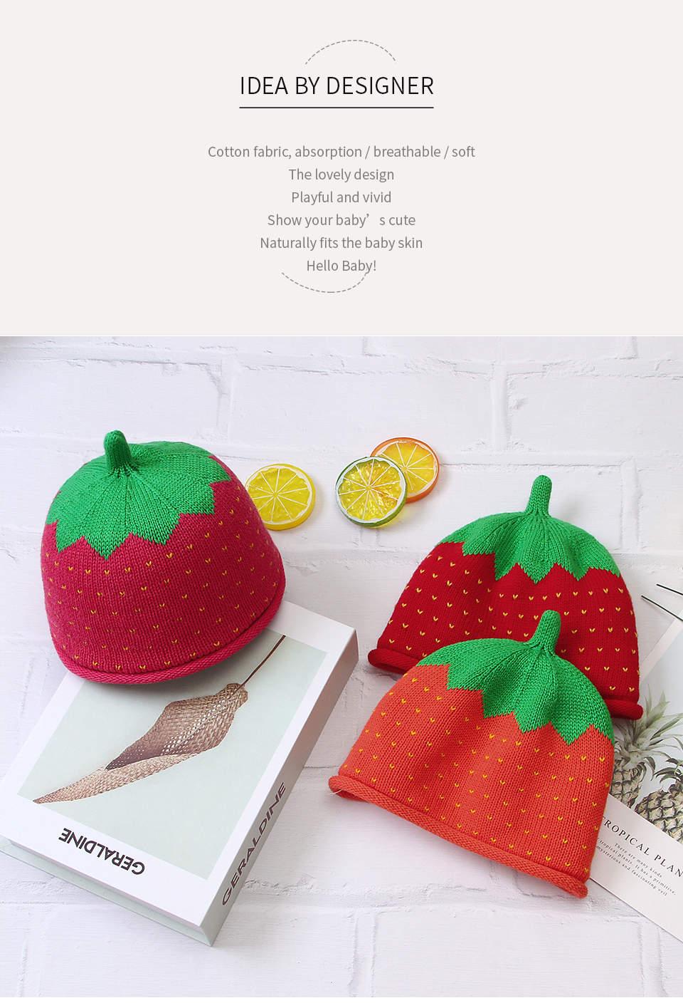 Strawberry Knitted Baby Hat